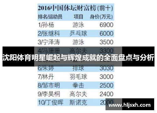 沈阳体育明星崛起与辉煌成就的全面盘点与分析